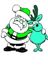 Santa Reindeer Clip Art