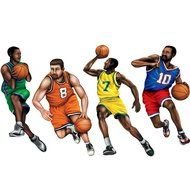 Basketball 4 Players drawing