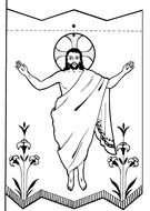 Risen Jesus coloring page