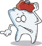 Clip art of Cartoon sick Tooth