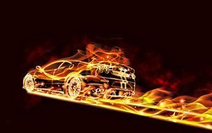 Car On Fire drawing