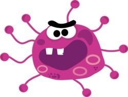 cartoon purple angry Virus