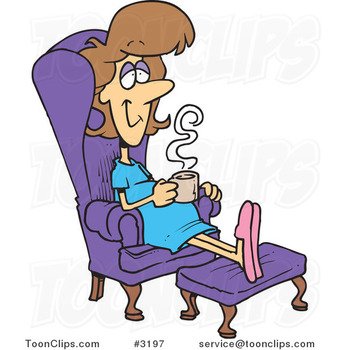 Cartoon Lady Relaxing