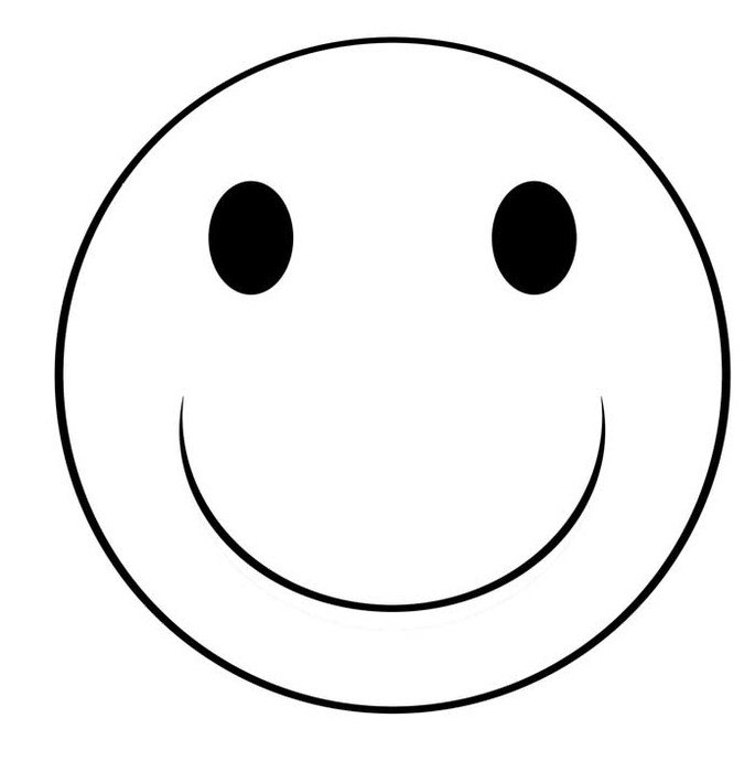 Black And White Happy Smiley Face