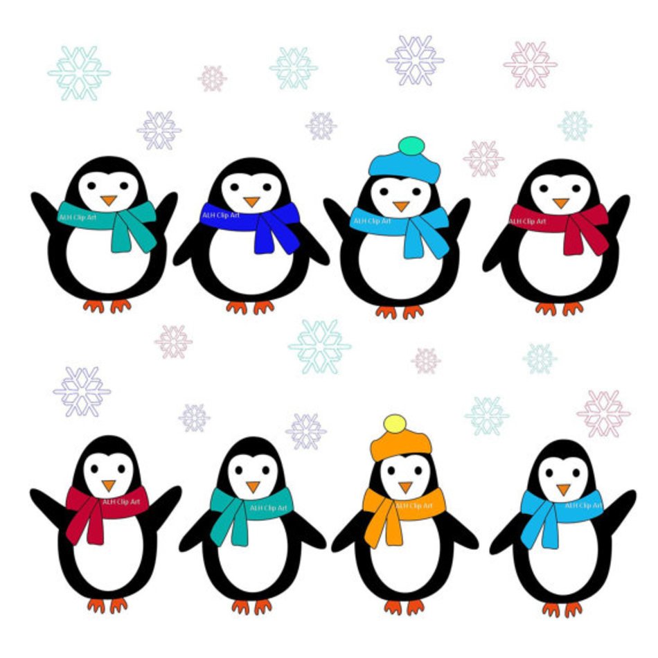 Cute Christmas Penguin Clip Art N4