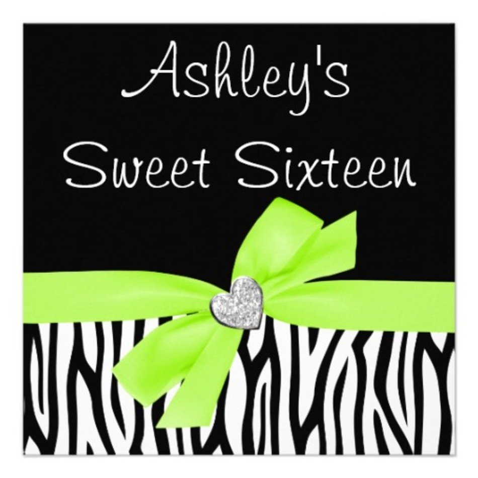 Blue And Pink Zebra Sweet 16 Invitations