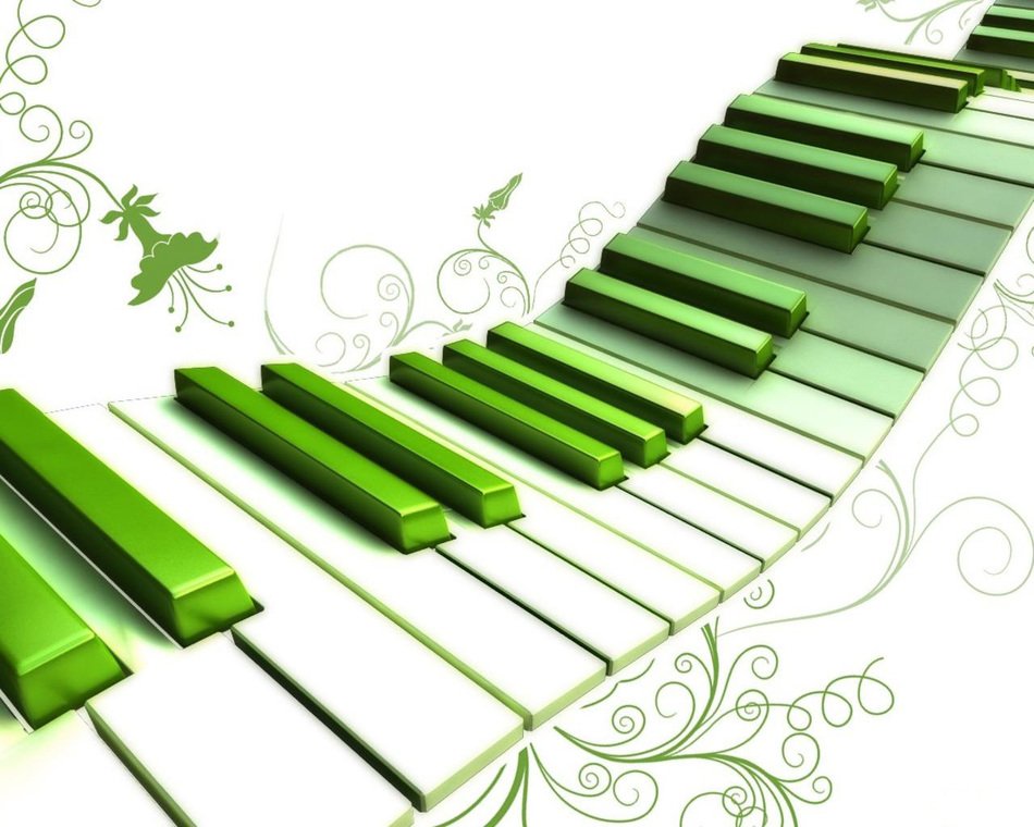 Green Piano drawing