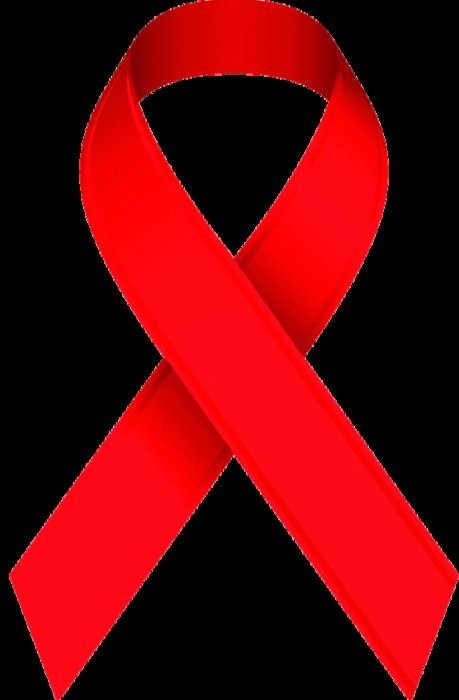 red ribbon on the black background