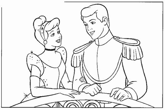 Cinderella And Prince Coloring Pages