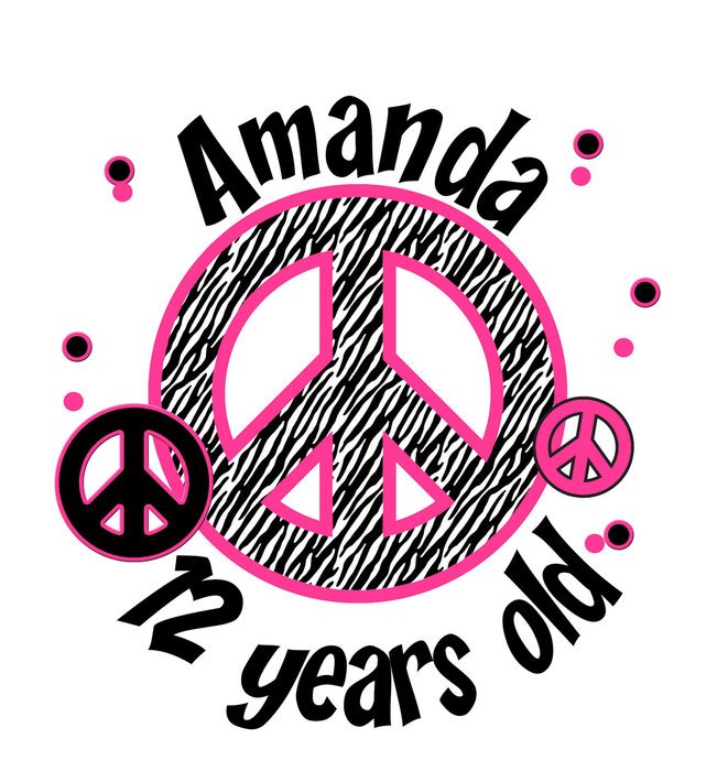 Neon Zebra Print Peace Signs