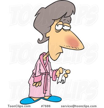 Sick Old Lady Cartoon