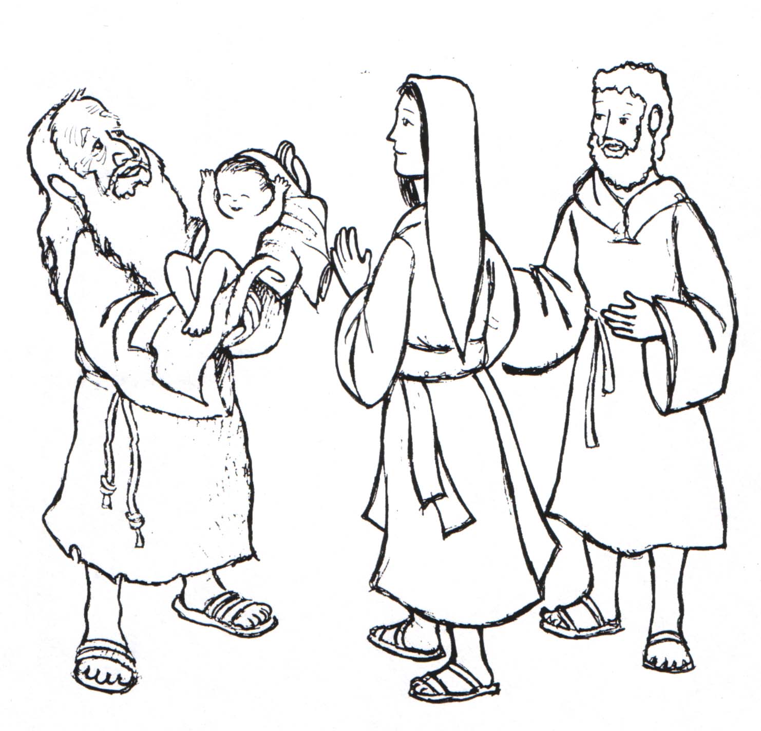 Simeon And Baby Jesus drawing free image download