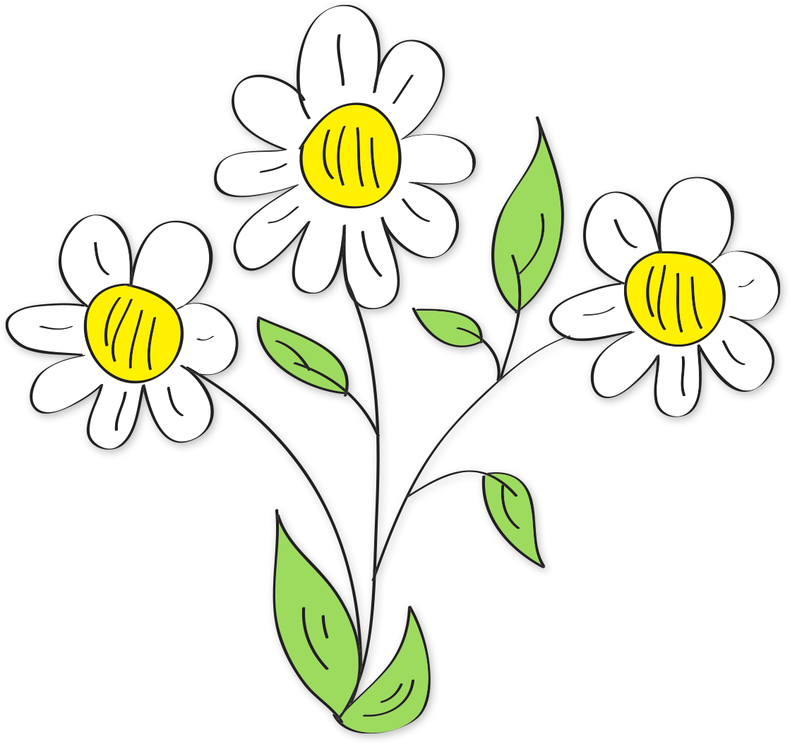 Painted three daisies free image download