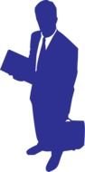 blue silhouette of a business man