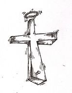 Cross Line Art drawing
