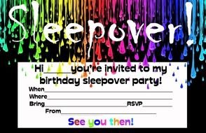 Printable Birthday SleepOver Invitations