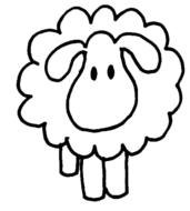 Baby Sheep, black and white drawing