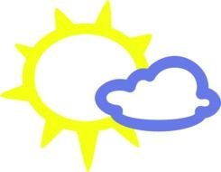 Simple Weather Symbols, Sun And Cloud, Icon
