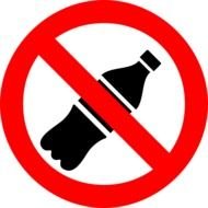 prohibition sign to drink on a white background