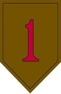 Patch with red digit 1, drawing