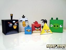 geometric figures in the form of angry birds