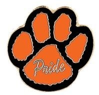 Black And Orange Paw Print