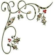 Christmas pattern with holly berries and leaves