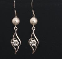 Bridal CZ Earrings Cubic Zirconia Diamond Sterling Silver 1