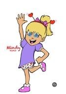 Happy Little Girl in dress Cartoon