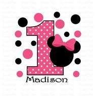 Minnie Mouse 1st Birthday Iron On