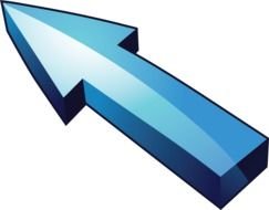 Clip Art of the blue arrow