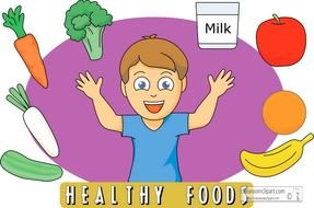 Kids Eating Healthy Food Clip Art N2
