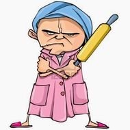 Mean Old Lady Cartoon darwing