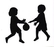 Children Playing Silhouettes drawing