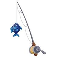 Fishing Pole With Fish drawing