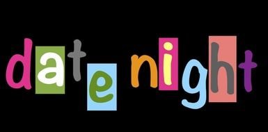 night date logo on a black background