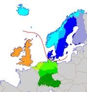 Blank Western Europe Map