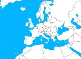 Blank Western Europe Map N2