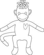 Sock Monkey Printable Coloring Pages drawing