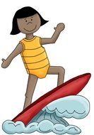 Surfer Girl sea drawing
