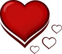 red hearts as a graphic illustration