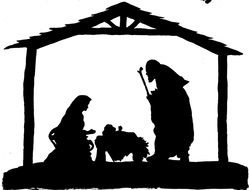 Nativity Silhouette Pattern drawing
