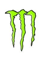 green grunge letter M, Monster Logo