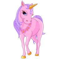 pink unicorn with purple hair