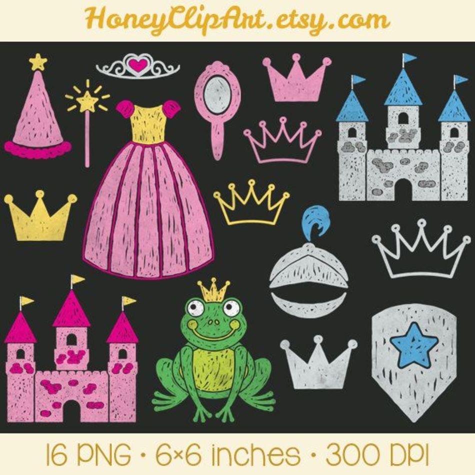 Crown Doodles Drawing Kids Scrapbooking Clipart Graphics Chalk