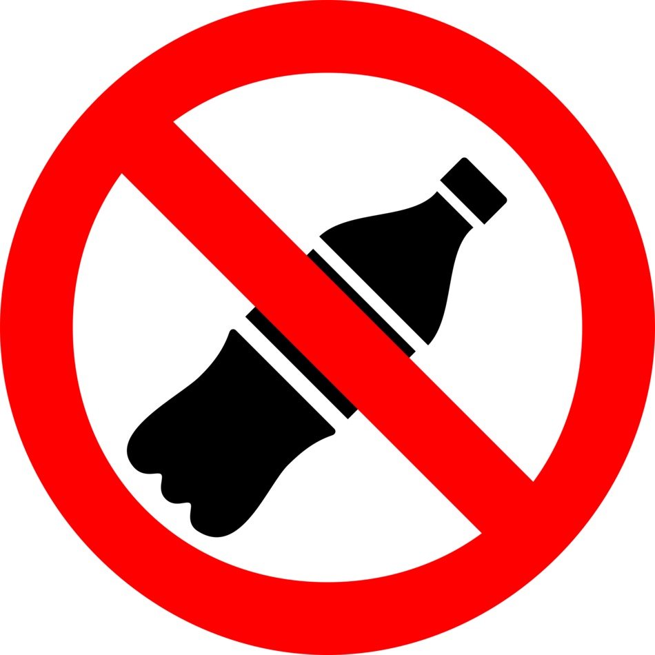 prohibition sign to drink on a white background