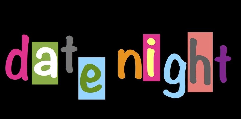 night date logo on a black background