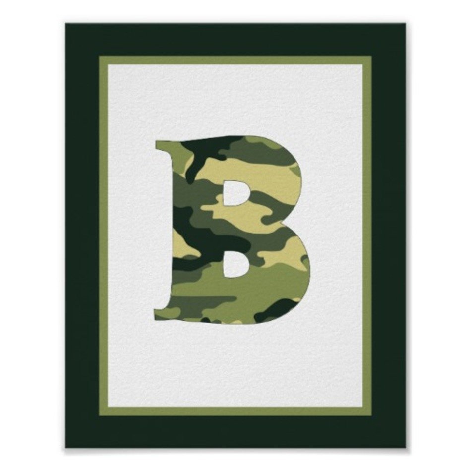 Camo Letter B Wall Art