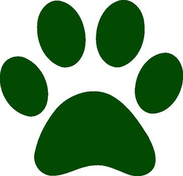Green Paw Print Clip Art N9