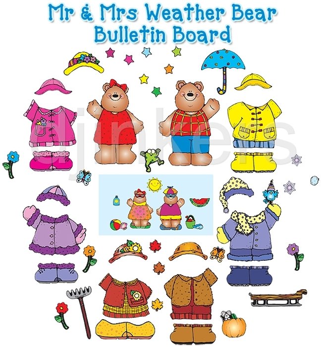 Printable Weather Bear Bulletin Board